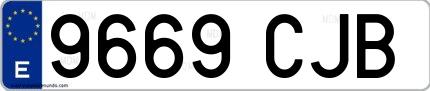 Ejemplo de matrícula española 9669 CJB