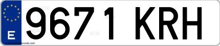 Ejemplo de matrícula española 9671 KRH
