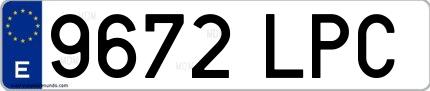 Ejemplo de matrícula española 9672 LPC