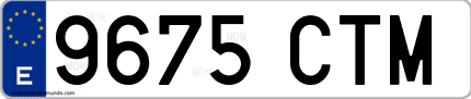 Ejemplo de matrícula de coche ordinaria 9675 CTM