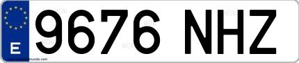Ejemplo de matrícula española 9676 NHZ