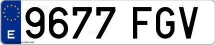 Ejemplo de matrícula española 9677 FGV