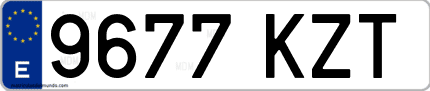Ejemplo de matrícula de coche ordinaria 9677 KZT