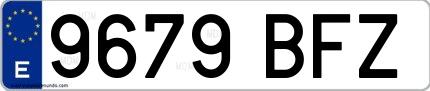 Ejemplo de matrícula española 9679 BFZ