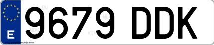 Ejemplo de matrícula española 9679 DDK