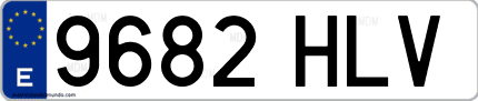 Ejemplo de matrícula de coche ordinaria 9682 HLV