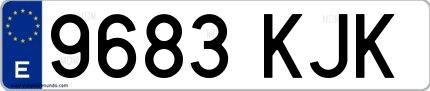 Ejemplo de matrícula española 9683 KJK