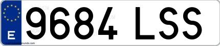 Ejemplo de matrícula española 9684 LSS