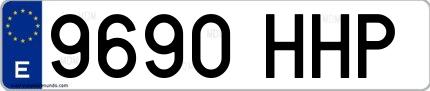 Ejemplo de matrícula española 9690 HHP