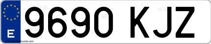 Ejemplo de matrícula española 9690 KJZ