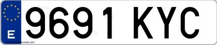 Ejemplo de matrícula española 9691 KYC