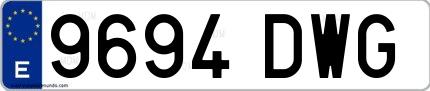 Ejemplo de matrícula española 9694 DWG