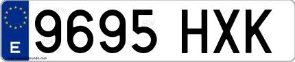 Ejemplo de matrícula española 9695 HXK