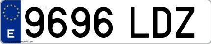Ejemplo de matrícula española 9696 LDZ