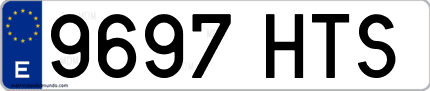 Ejemplo de matrícula de coche ordinaria 9697 HTS