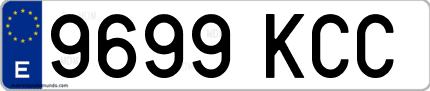 Ejemplo de matrícula de coche ordinaria 9699 KCC