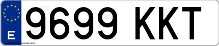 Ejemplo de matrícula española 9699 KKT