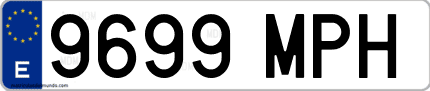 Ejemplo de matrícula de coche ordinaria 9699 MPH