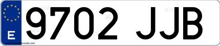Ejemplo de matrícula española 9702 JJB