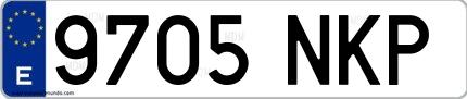 Ejemplo de matrícula española 9705 NKP
