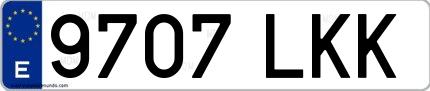 Ejemplo de matrícula española 9707 LKK