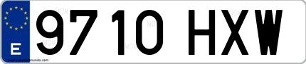 Ejemplo de matrícula española 9710 HXW