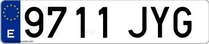 Ejemplo de matrícula española 9711 JYG