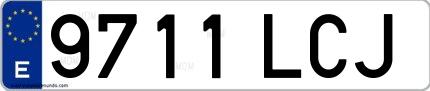 Ejemplo de matrícula española 9711 LCJ