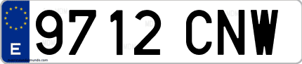 Ejemplo de matrícula de coche ordinaria 9712 CNW
