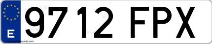Ejemplo de matrícula española 9712 FPX