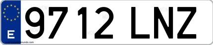 Ejemplo de matrícula española 9712 LNZ