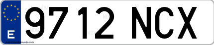 Ejemplo de matrícula de coche ordinaria 9712 NCX
