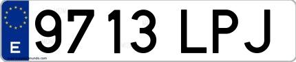 Ejemplo de matrícula española 9713 LPJ