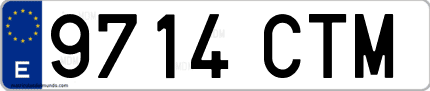 Ejemplo de matrícula de coche ordinaria 9714 CTM