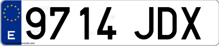 Ejemplo de matrícula de coche ordinaria 9714 JDX