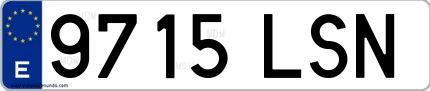 Ejemplo de matrícula española 9715 LSN
