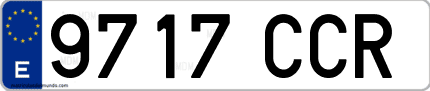Ejemplo de matrícula de coche ordinaria 9717 CCR