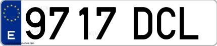 Ejemplo de matrícula española 9717 DCL