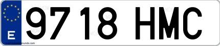Ejemplo de matrícula española 9718 HMC