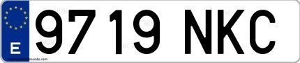Ejemplo de matrícula española 9719 NKC