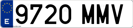 Ejemplo de matrícula de coche ordinaria 9720 MMV