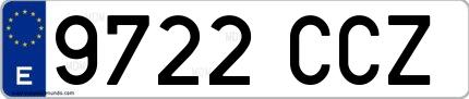 Ejemplo de matrícula española 9722 CCZ