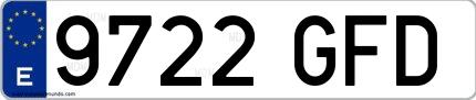 Ejemplo de matrícula española 9722 GFD