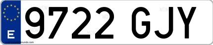 Ejemplo de matrícula española 9722 GJY