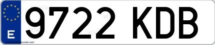 Ejemplo de matrícula española 9722 KDB