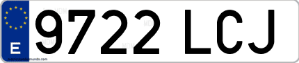 Ejemplo de matrícula de coche ordinaria 9722 LCJ