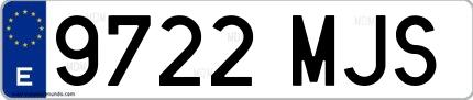 Ejemplo de matrícula española 9722 MJS
