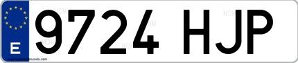 Ejemplo de matrícula española 9724 HJP