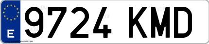 Ejemplo de matrícula española 9724 KMD