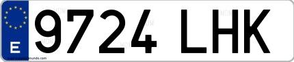 Ejemplo de matrícula española 9724 LHK